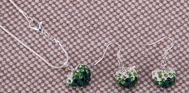 Set Shambala two-colour heart necklace + earrings
