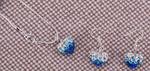 Set Shambala two-colour heart necklace + earrings