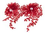 Lace applique with flower