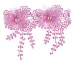 Lace applique with flower