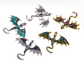 Dragon brooch 70x60mm