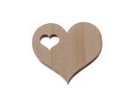 Wooden wooden heart 39x37mm