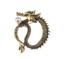 Old brass snake brooch 35mm