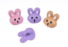 Plastic rabbit button 17x15mm