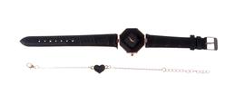 Watch with a black chain
