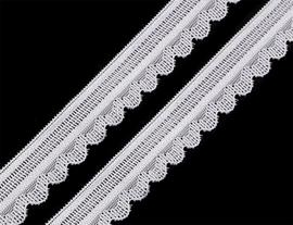 Elastic lace white 25mm