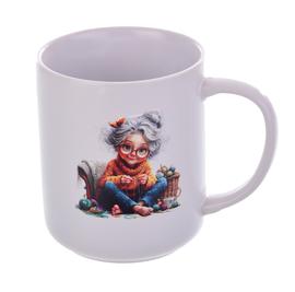 Ceramic mug with knitting print