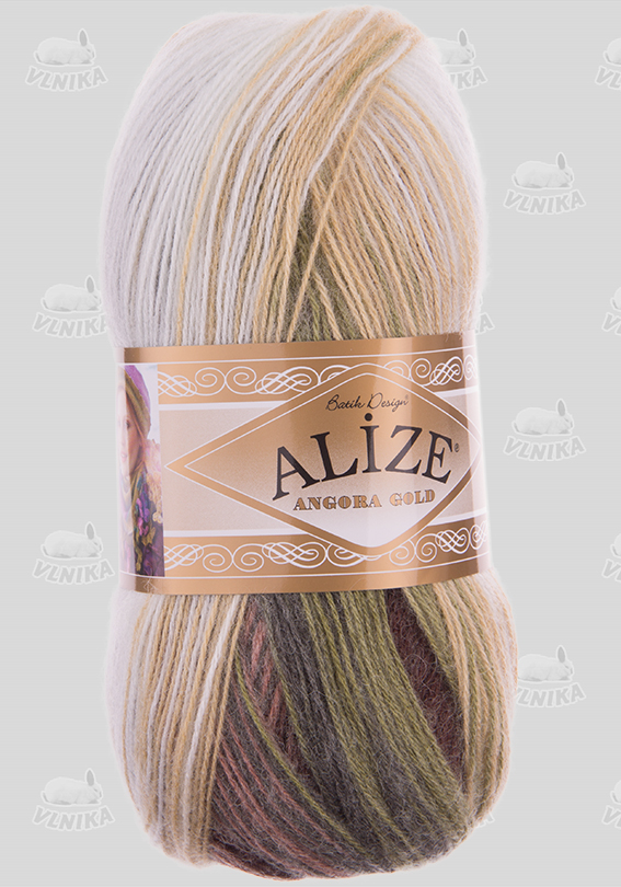 Multicolor Wool Yarn, Alize Angora Gold Batik, Acrylic Yarn
